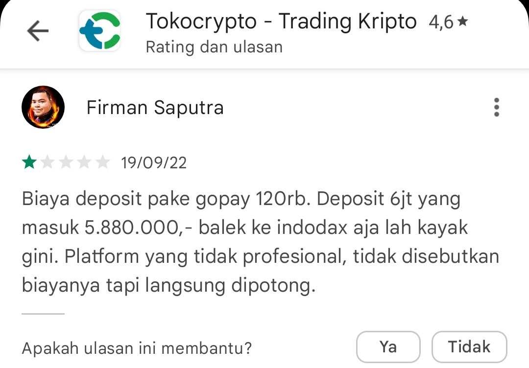 Kecewa! Ada Biaya Tambahan di Tokocrypto Saat Melakukan Deposito