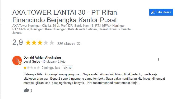 Hati-hati dengan Sales Broker Rifan Financindo, Terlalu Memaksa!