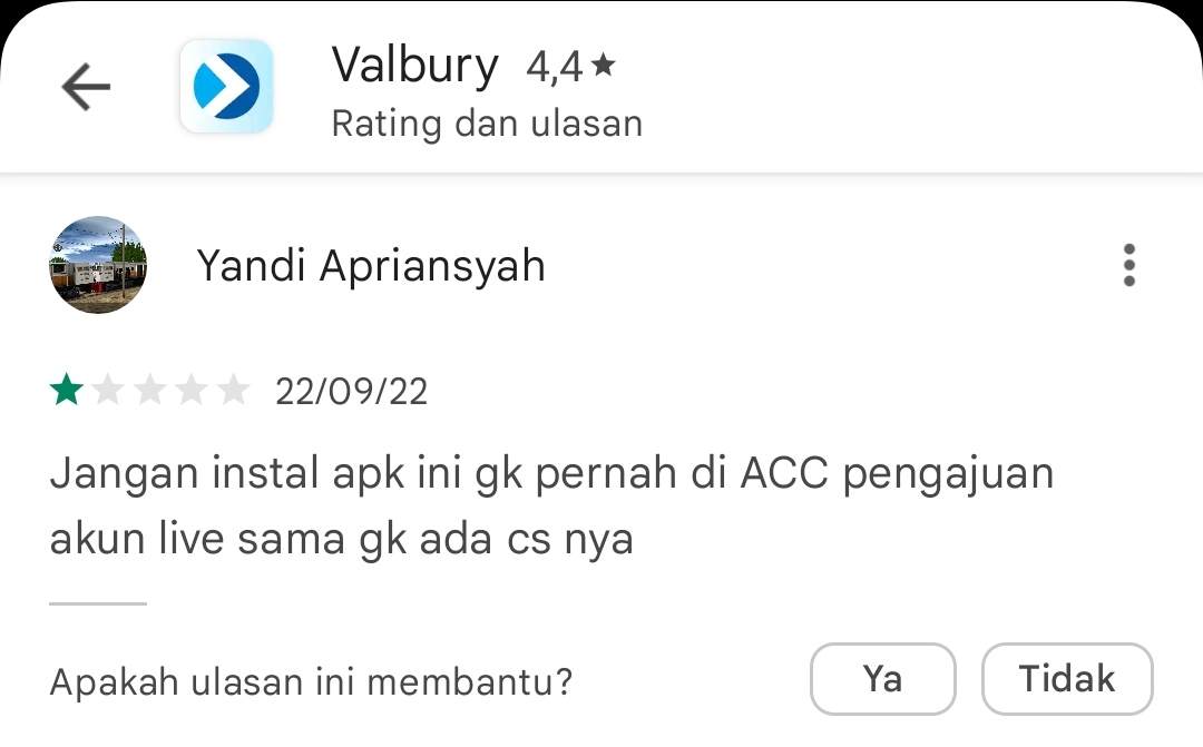 Aplikasi Valbury Persulit Nasabah, Pengajuan Akun Live Selalu Ditolak!