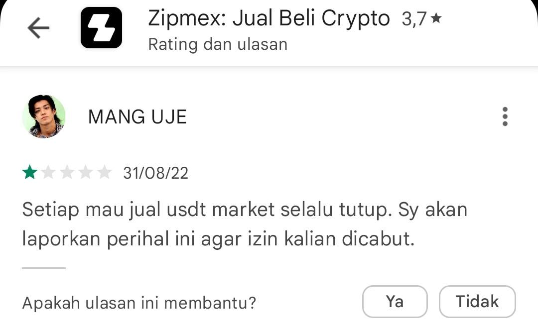 Hati-hati Trading di Zipmex, Market Selalu Tutup Ketika Menjual Coin