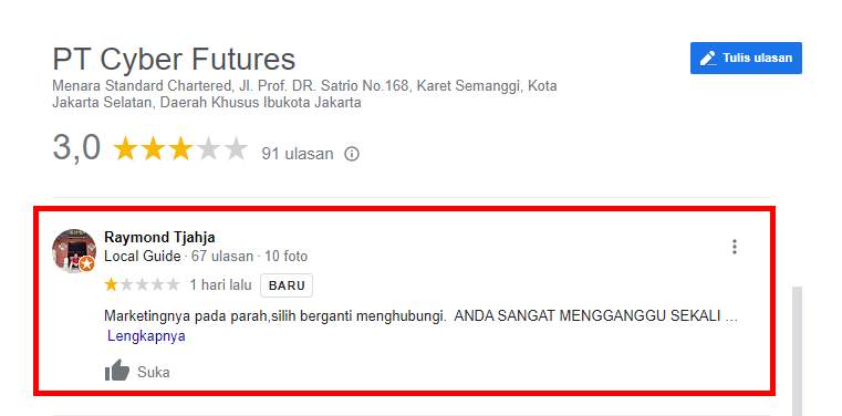Hati-hati Terhadap Sales Broker Cyber Futures, Mengganggu!