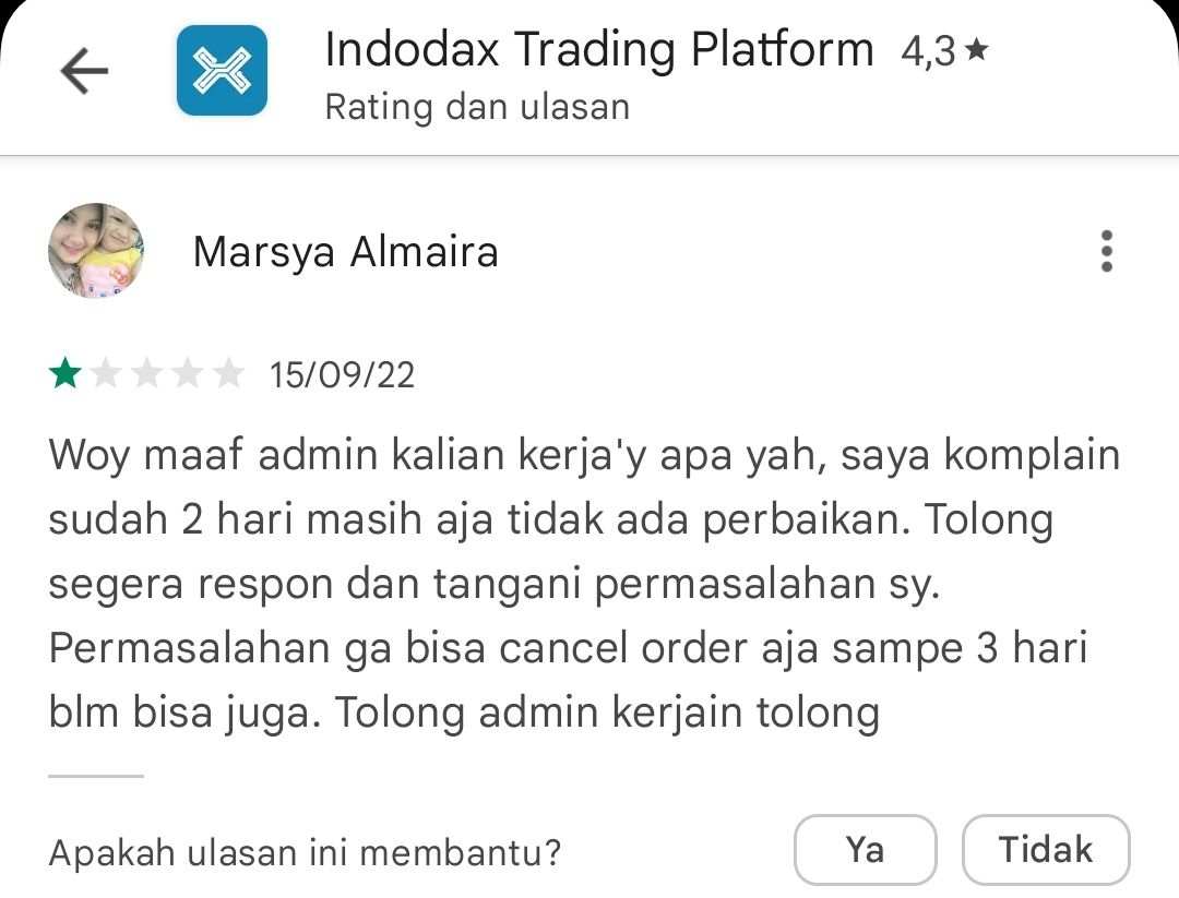 Indodax Payah! Komplain Sampai 2 Hari Tidak Dibalas