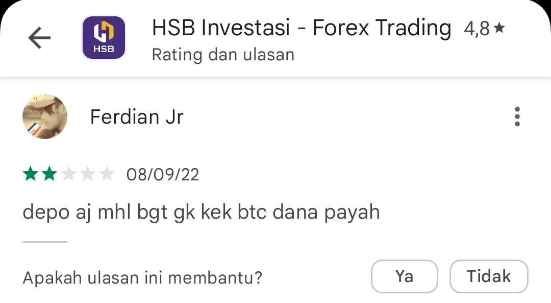 Deposito di HSB Terlalu Mahal!