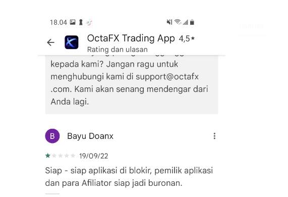 OctaFX Akan Segera di Blokir? 