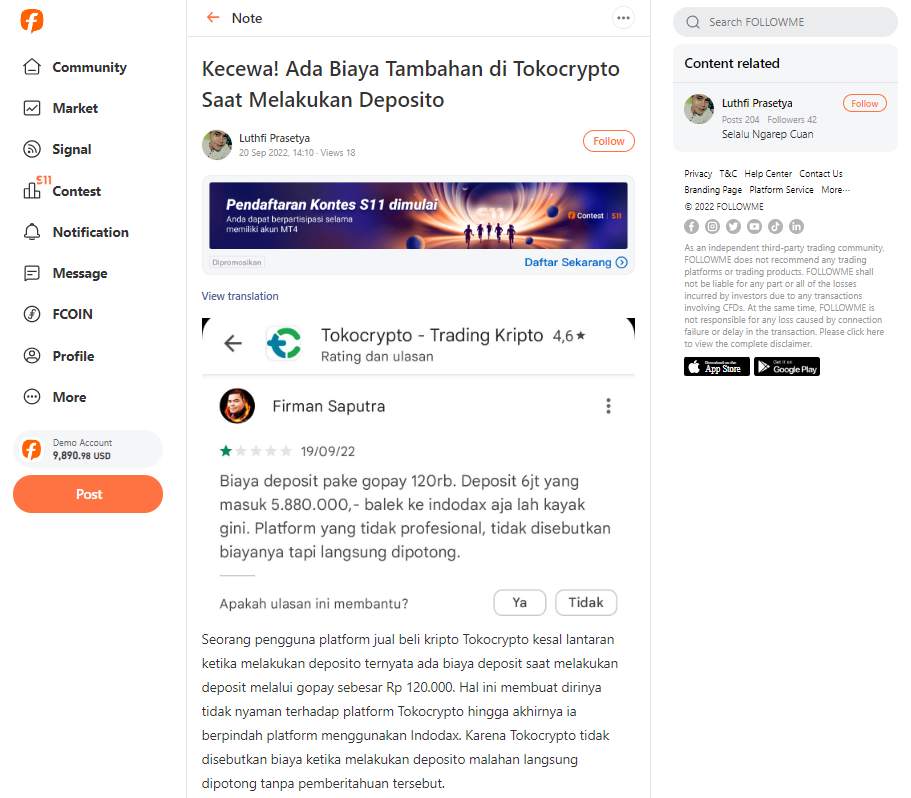 Ada Biaya Tambahan Ketika Deposit di Tokocrypto, Apakah Benar?