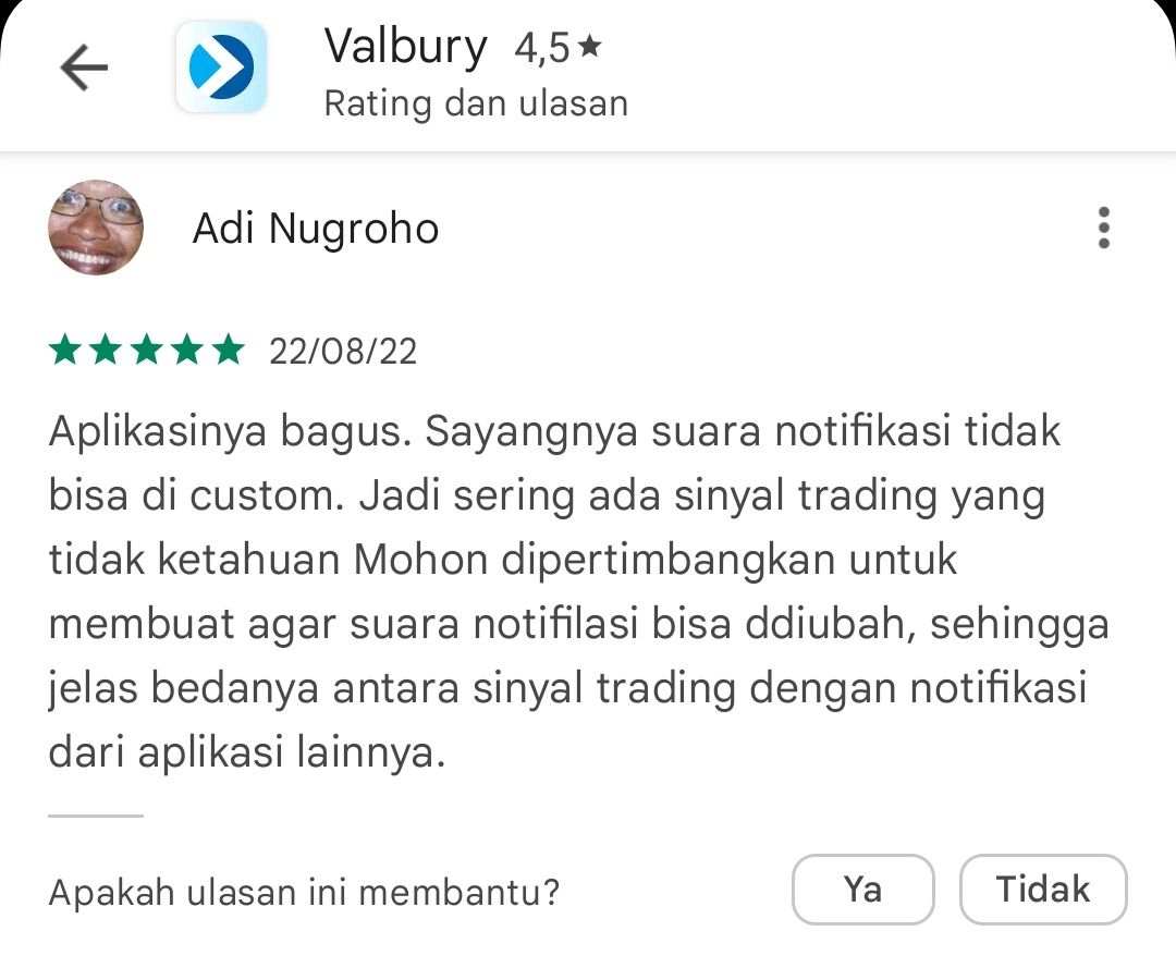 Tingkatkan Aplikasi Valbury! Agar Suara Notifikasi Bisa Custom