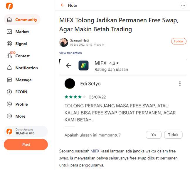 Ternyata Begini! Tanggapan MIFX Perihal Program Free Swap 
