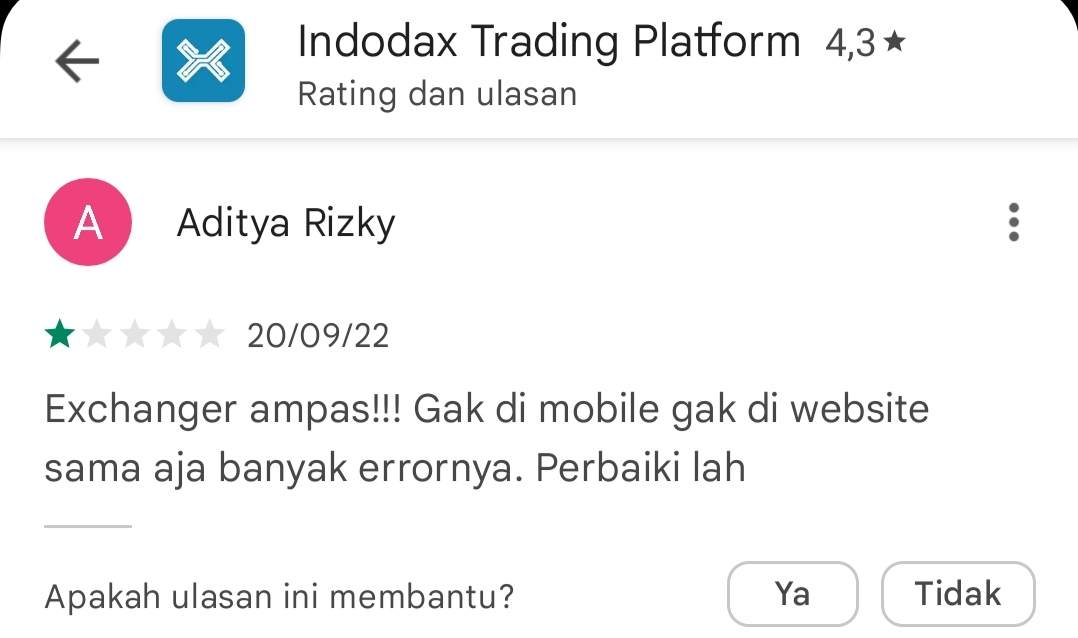 Indodax Diduga Sering Terjadi Eror Pada Mobile dan Website