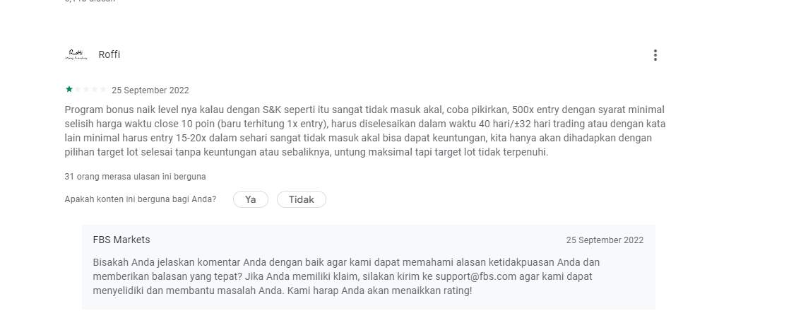 Program Bonus Naik Level yang Diadakan FBS Tidak Masuk Akal!