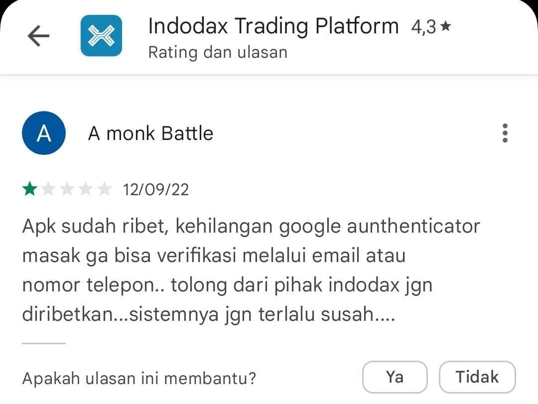 Indodax! Jangan Mempersulit User Hanya Karena Google Authenticator
