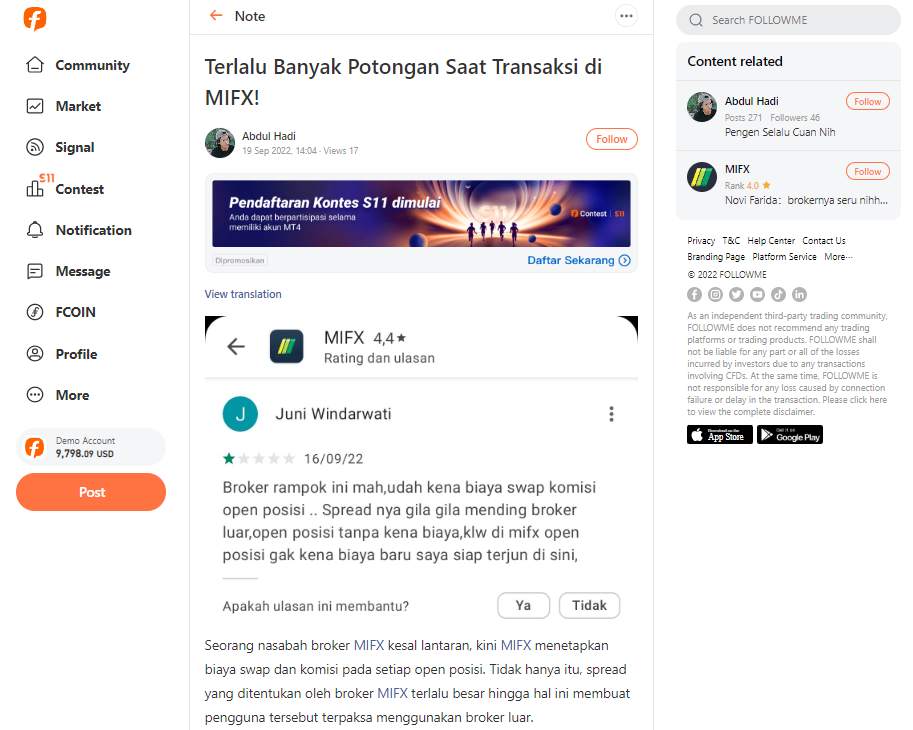 Apakah Benar Biaya Komisi dan Swap Terlalu Tinggi, Hingga Membuat Nasabah MIFX Merugi?