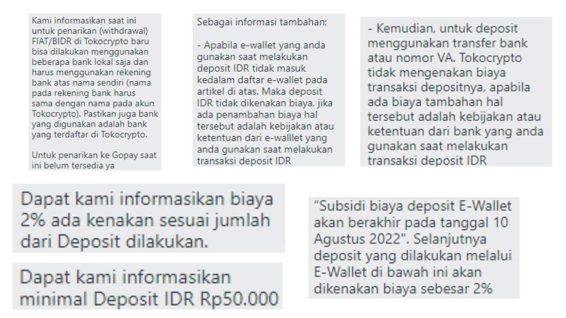 Ada Biaya Tambahan Ketika Deposit di Tokocrypto, Apakah Benar?