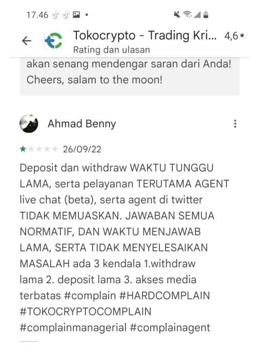 Layanan Pelanggan Tokocrypto Sangat Tidak Memuaskan!