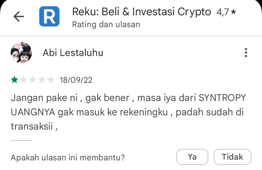 Reku! Tolong Percepat Perpindahan Uang Melalui Syntropy