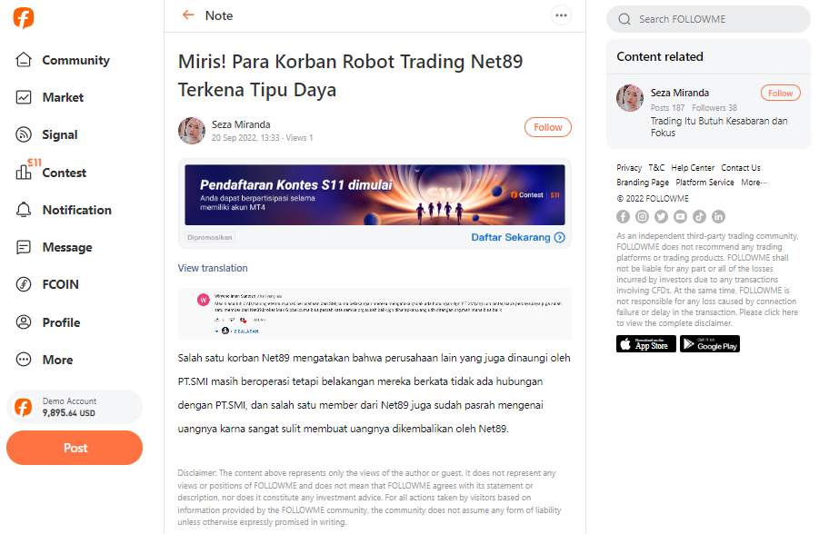 Pengakuan PT SMI Terkait Investasi Bodong Berkedok Robot Trading Net89