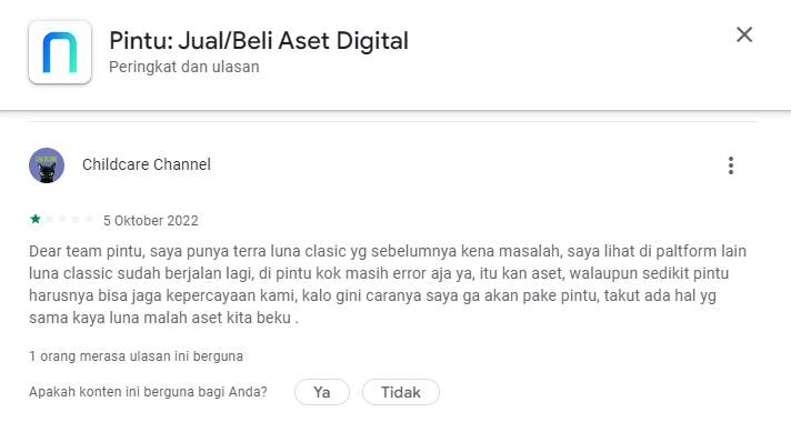 Aset Kripto Luna Classic pada Platform Pintu Eror?