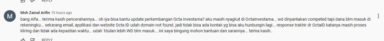 Website dan Aplikasi Octa Investama Tidak Bisa Di Akses, Bagaimana Nasib Dana Nasabah? 