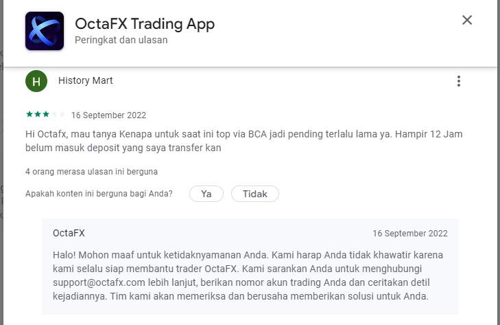 Top Up Dana di Octa FX Memakan Waktu 12 Jam?!