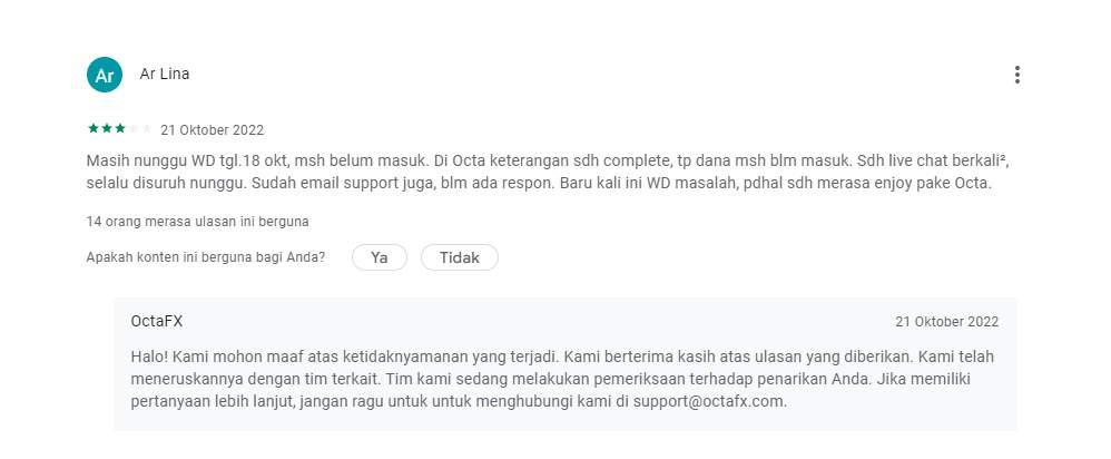 Ada Masalah dengan Penarikan Dana di Octa FX, Ada Apa? 