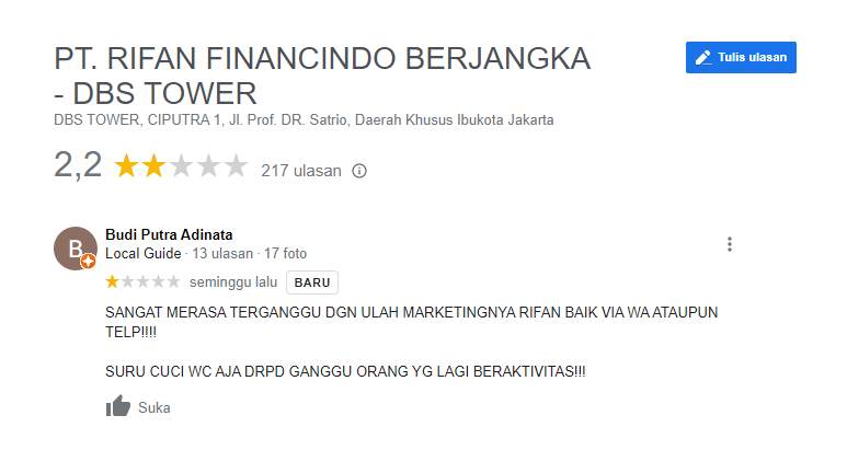 Waspada! Sales Rifan Financindo Mulai Beredar
