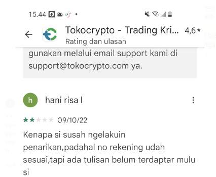 Penarikan di Tokocrypto Sangat Sulit!