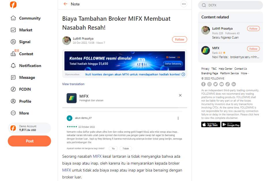 Biaya Tambahan Broker MIFX Sangat Memberatkan Nasabah, Apakah Benar?