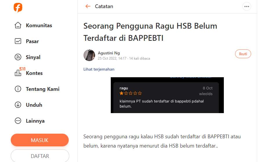 Benarkah Broker HSB Tidak Terdaftar Secara Resmi di BAPPEBTI? Simak Tanggapan HSB!