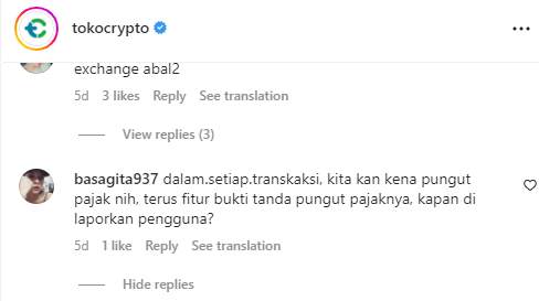 Nasabah Tokocrypto Meminta Tokocrypto untuk Lebih Transparan Soal Tanda Bukti Pemotongan Pajak!