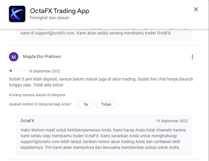 Deposit di Octa FX Tidak Kunjung Masuk!
