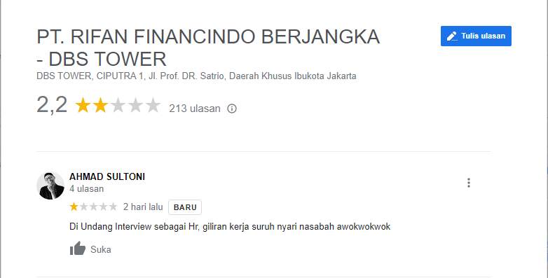Hati-hati! Jangan Mau Melamar di Rifan Financindo