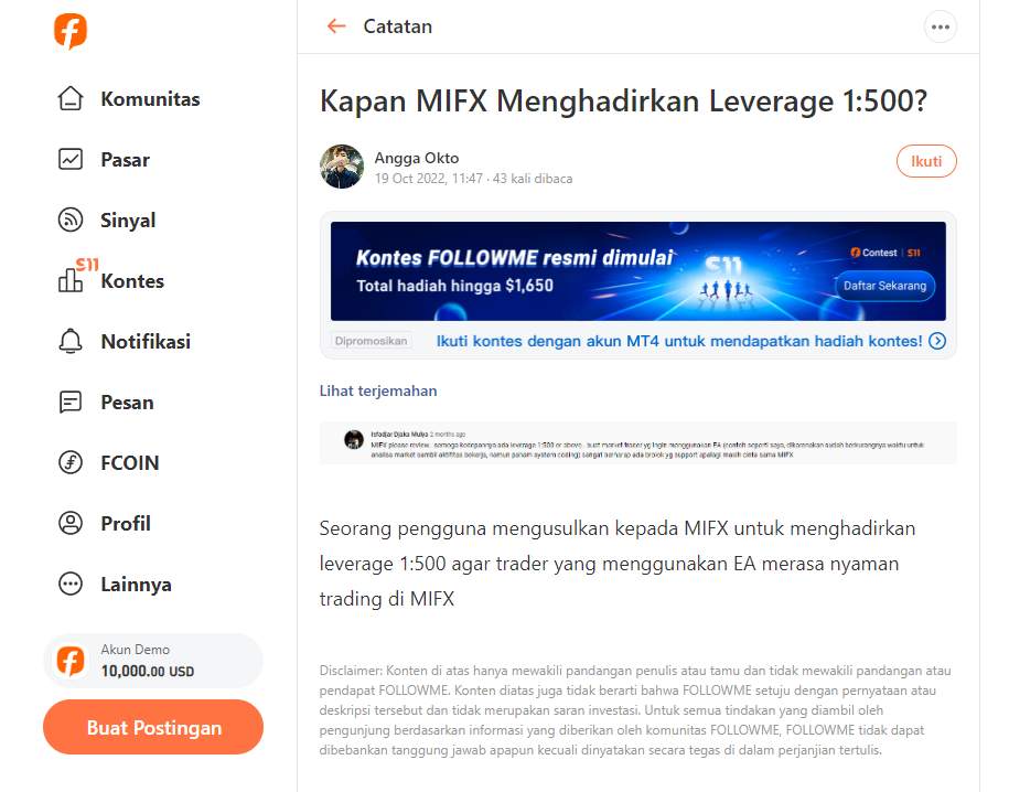 Nasabah Mengeluhkan Leverage yang Tersedia di MIFX Kurang Mendukung Nasabahnya, Kenapa? 