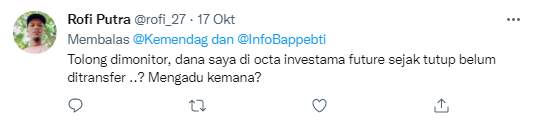Nasabah Kecewa Atas Layanan Broker Octa Investama