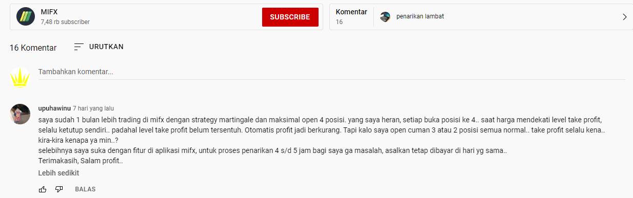 Aplikasi MIFX Sengaja Perkecil Profit?