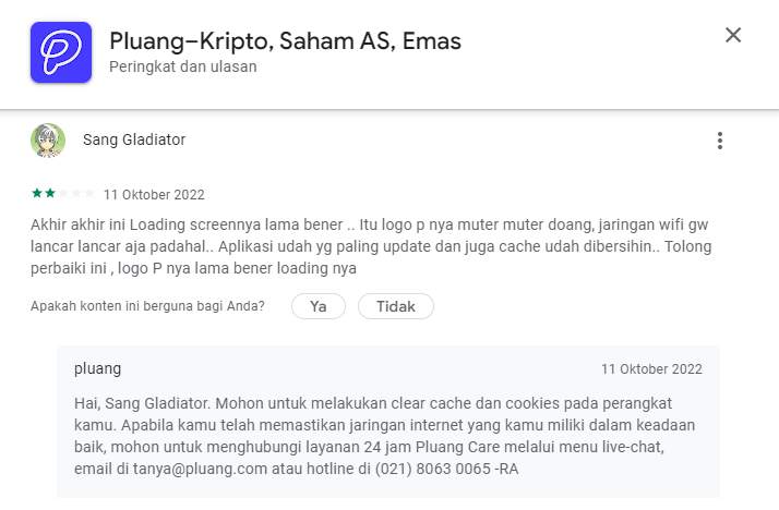 Aplikasi Pluang Eror, Pengguna Mengeluh!