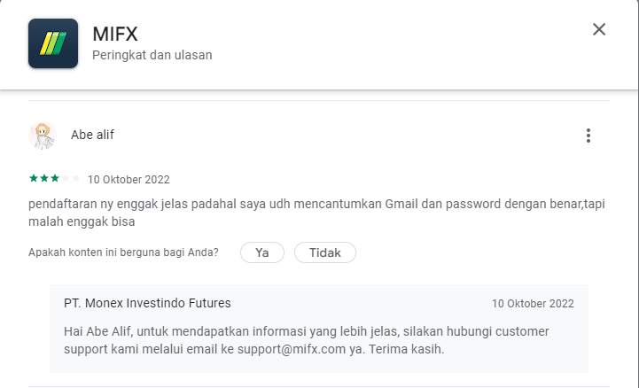 Nasabah Kecewa! Pendaftaran Akun MIFX Tak Jelas 