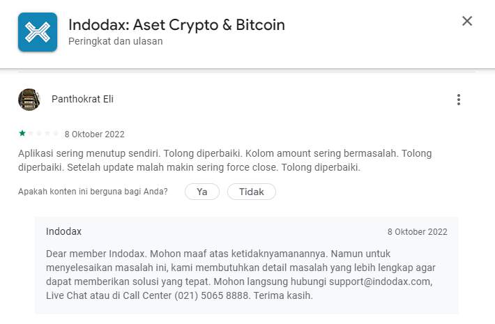 Aplikasi Indodax Sering Terjadi Force Close?