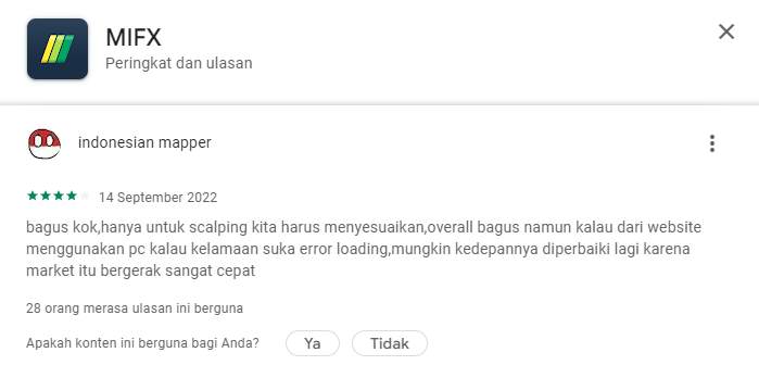 Trading Menggunakan Website MIFX Selalu Eror?
