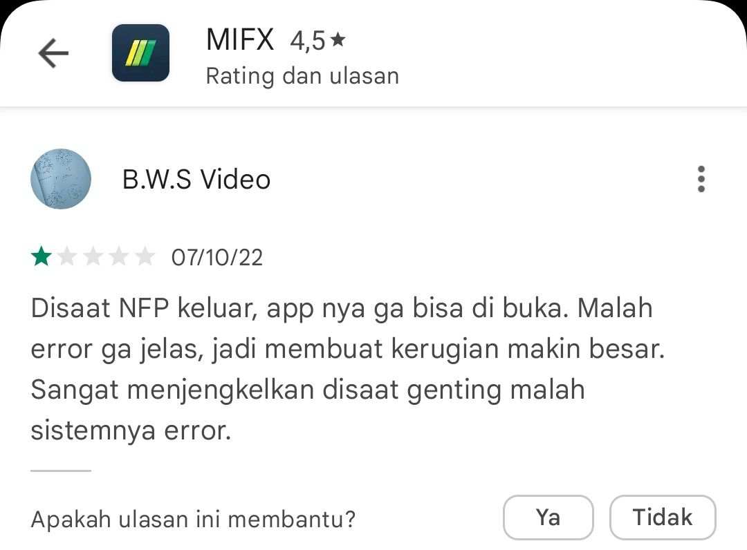 Diduga Aplikasi MIFX Tidak Bisa Dibuka Ketika News Impact Terjadi