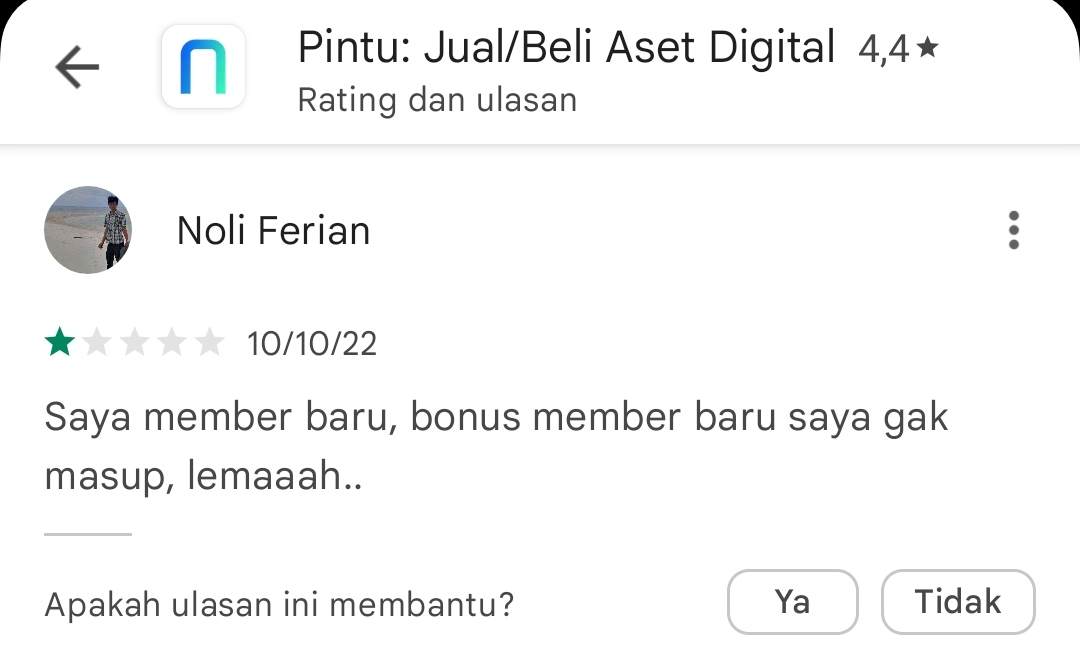 Bonus Member Baru di Platform Pintu Hoaks?