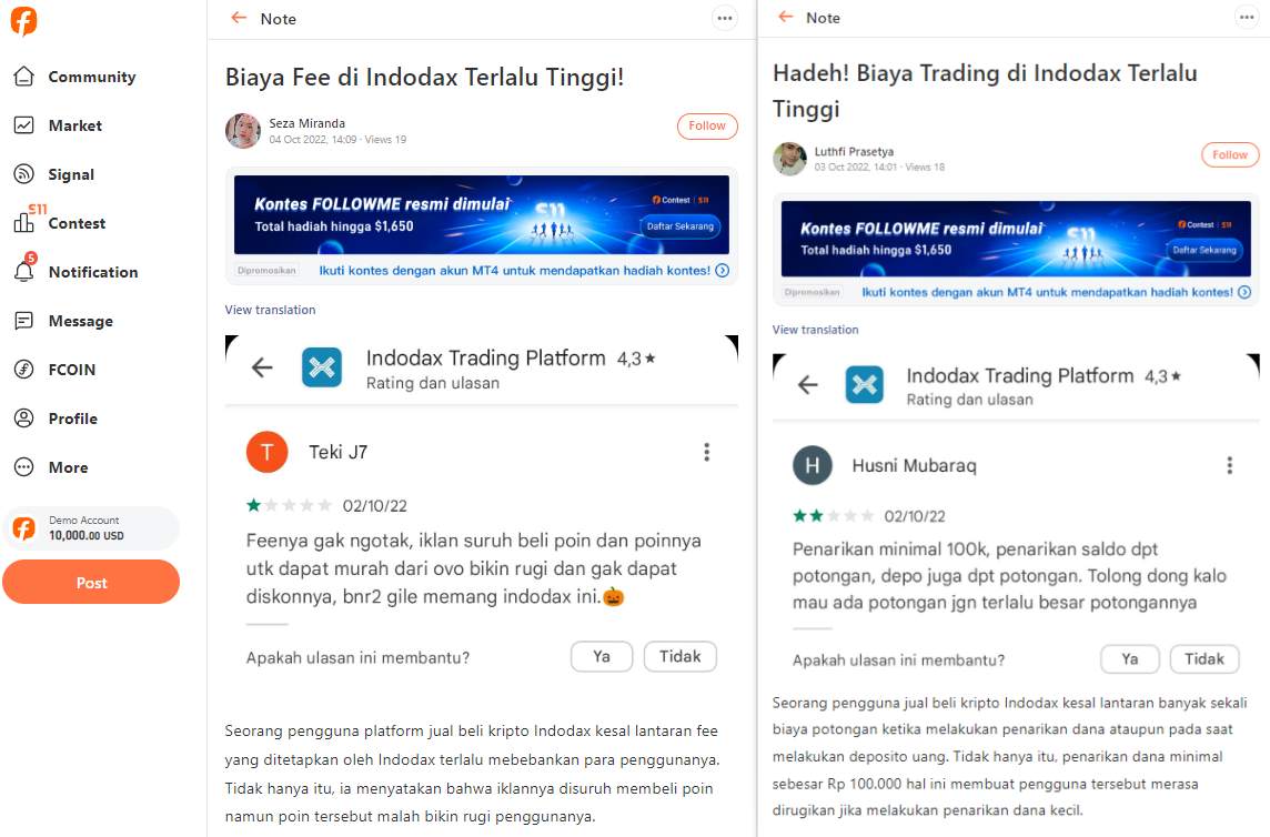 Biaya Tambahan Indodax Membuat Nasabah Merugi, Apakah Benar?