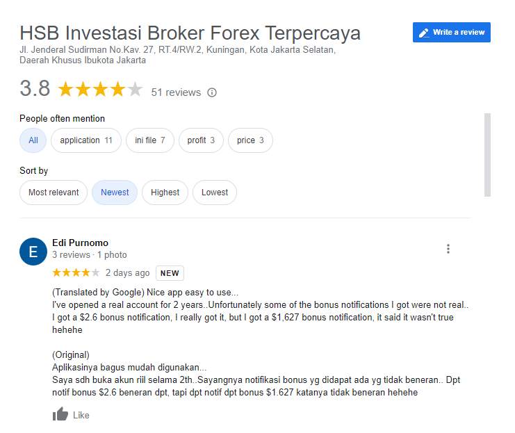 Bonus HSB Investasi Fiktif? 