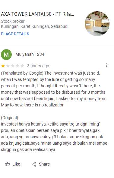 Hati-Hati Terjerumus Investasi Bodong yang Mengatasnamakan Rifan Financindo
