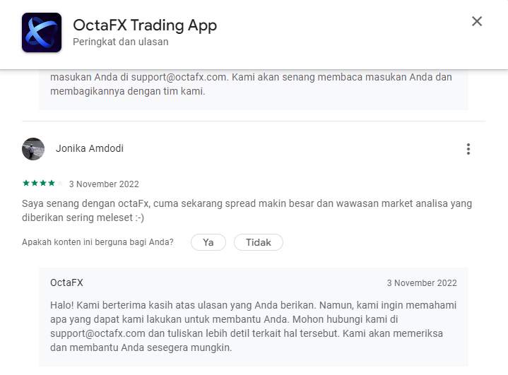 Pengguna Mengungkapkan Kekecewaannya Kepada Broker OctaFX