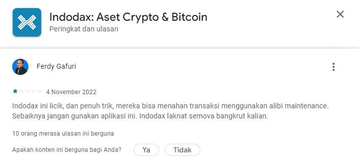 Sengaja Melakukan Maintenance, Platform Indodax Diduga Menahan Transaksi Pengguna