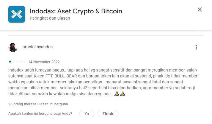 Dinilai Merugikan Pengguna, Platform Indodax Perlu Dibenahi