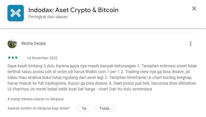 Banyak Kekurangan, Aplikasi Indodax Dinilai Kurang Memadai!