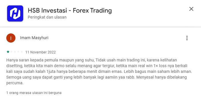 Aplikasi HSB Investasi Settingan?