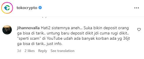 Deposit di Tokocrypto Tidak Bisa Ditarik