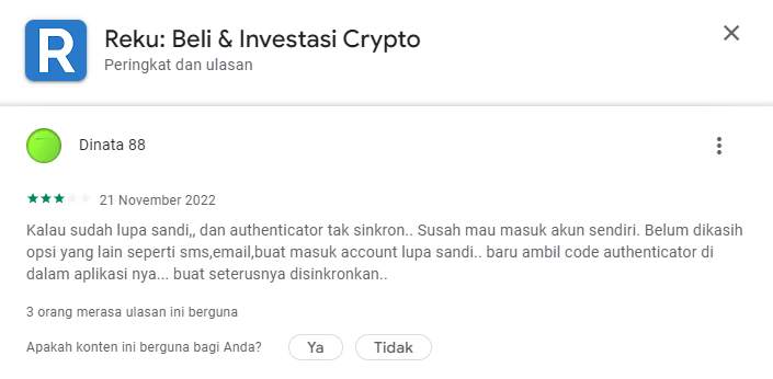 Tak Ada Opsi Lain, Platform Reku Persulit Akses untuk Masuk 