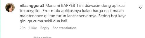 Seorang Pengguna Meminta BAPPEBTI untuk Lebih Mengawasi Tokocrypto